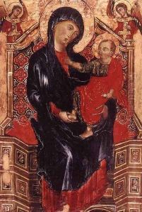 Virgin and Child Enthroned between Two Archangels