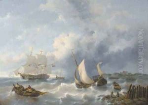 Shipping on choppy waters by George Willem Opdenhoff