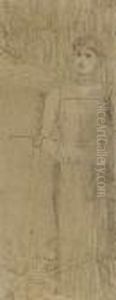 Project For A Frontispiece For The Works Of Villiers De L'isle Adam by Fernand Khnopff