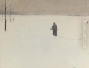 La Vieille En Hiver by Fernand Khnopff