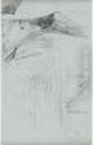 Femme Au Chapeau, Trois Quarts De Dos, Au Verso : Etude De Pied by Fernand Khnopff