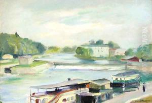 Au bord de la riviere by Henri Ottmann