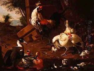 Farmyard Fowl by Adriaen van Oolen