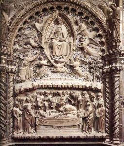 Dormition and Assumption of the Virgin, detail of the Tabernacle by Orcagna
