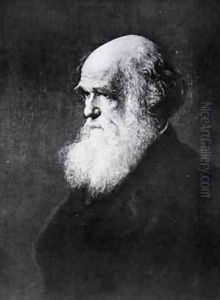 Charles Darwin, print after the painting by W.W. Ouless, illustration from The History of the Nation by Walter William Ouless