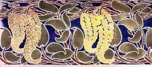 Stencilled textile sample 1896