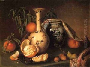 Still Life with Vase, Fruit and Nuts by Joseph Biays Ord