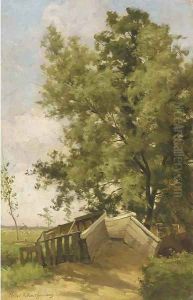 A bridge in a polder landscape