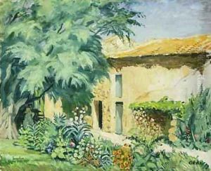 Southern Farm House with Flowerbed by Hans Olde