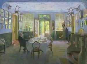 The Hall of the Manor House in Waltershof 1894 by Hans Olde