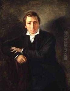 Portrait of Heinrich Heine 1797-1856 1831 by Moritz Daniel Oppenheim