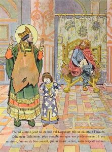 King Dagobert I c 603-39 putting his trousers on the wrong way round by Jacques Onfray de Breville