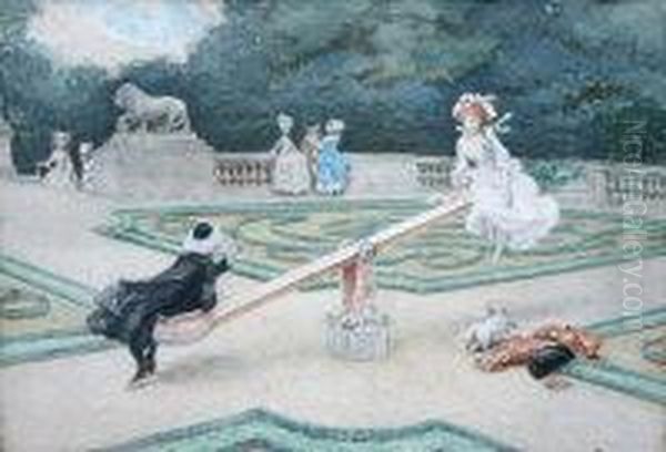Lady And Gentleman On A Seesaw - view 1