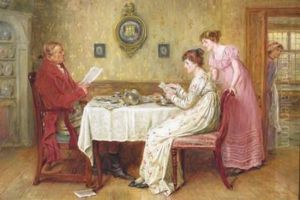 The Morning News by George Goodwin Kilburne