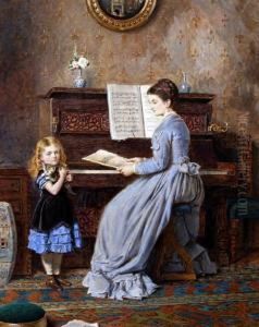 The Piano Lesson by George Goodwin Kilburne