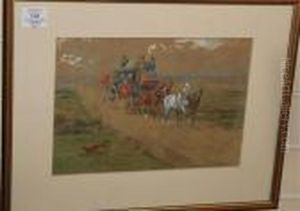 Mail Coach Stopping For A Fox Hunt by George Goodwin Kilburne