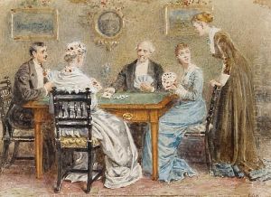 A Game Of Cards by George Goodwin Kilburne