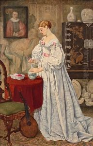 Arranging Flowers by George Goodwin Kilburne