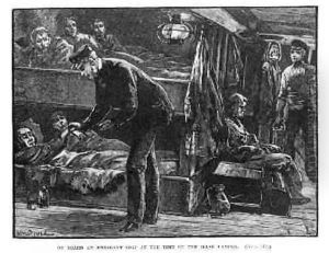On Board an Emigrant Ship at the Time of the Irish Famine by Overend, William Heysham