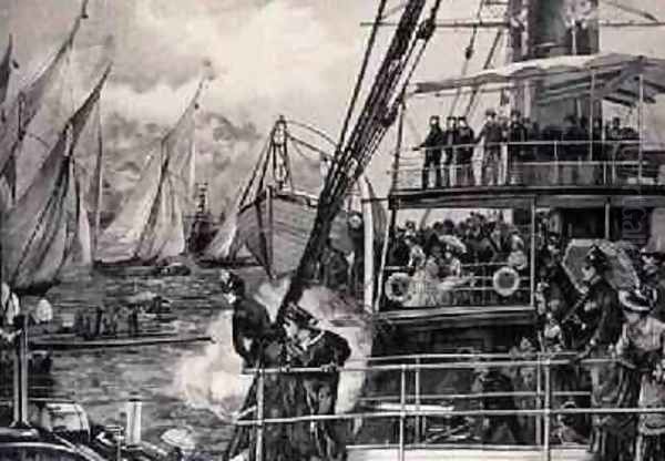 The Prince of Wales Starting the Jubilee Yacht Race, from The Illustrated London News, 25th June 1887 - view 1