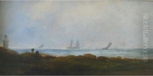 Coastal Scene With Vessels Offshore