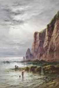 Figures Shrimping Below A Cliff, Le Pulec, Jersey by S.L. Kilpack
