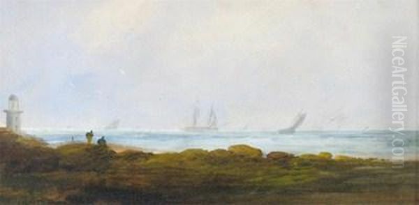 A Coastal Scene With A Lighthouse - view 1
