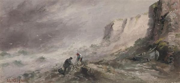 Unloading The Catch On A Stormy Day - view 1