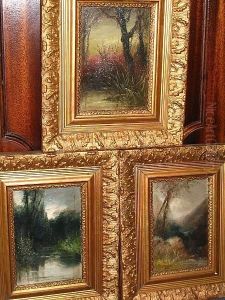 Landscape Studies, A Collection Of Three Small Studies Of Trees Beside Water by S.L. Kilpack