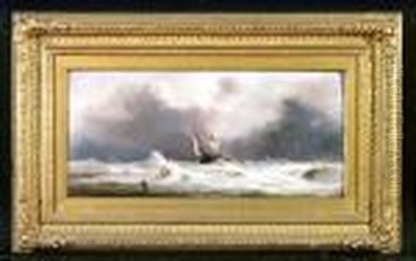 A Fishing Boat On Stormy Seas - view 1