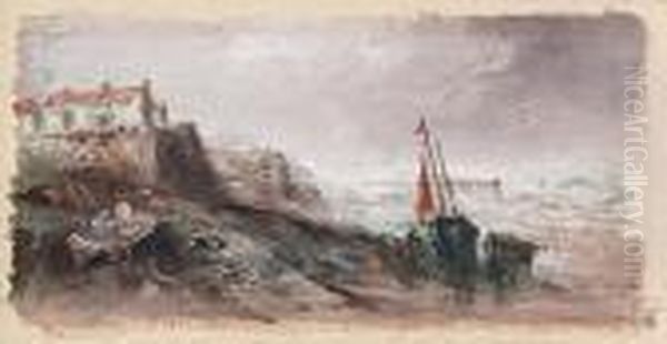 Unloading In A Storm; Boats On A Shore - view 1