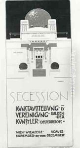 Poster advertising Secession Exhibition of Austrian Artists 1898 by Joseph Maria Olbrich