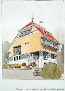 Study for Olbrichs House Darmstadt from Architektur von Olbrich by Joseph Maria Olbrich
