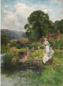 By The Old Mill Stream by Henry John Yeend King