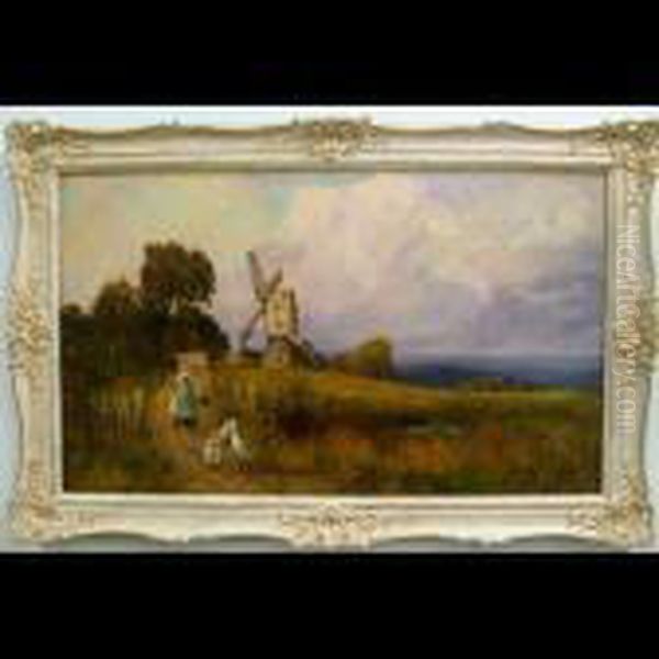 Girls With Geese On A Country Road - view 1
