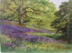 The Bluebell Wood At ' Stourhead May 1909' by Henry John Yeend King