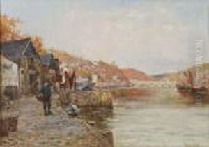 Boys Fishing From The Pier In Looe Cornwall