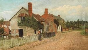 A Rural Village Scene by Henry John Yeend King