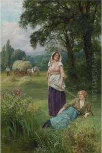 Haymaking by Henry John Yeend King