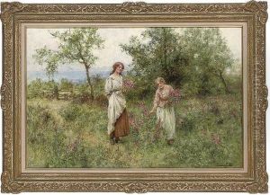 Gathering Foxgloves by Henry John Yeend King