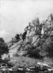 Berglandschaft Mit Felsen Und Einem Bachlauf Berglandschaft Mit Felsen Und Einem Bachlauf