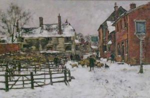 Sheep Market In Winter by Henry John Yeend King