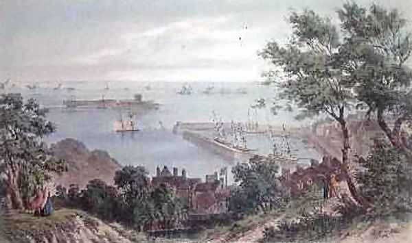 The Royal Squadron at Anchor, 2nd September 1846, from the Visit of Queen Victoria in Jersey, engraved by H. Walter, 1847 - view 1