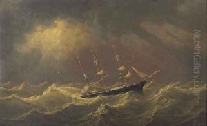 Markwell of Jersey under reduced sail in heavy weather