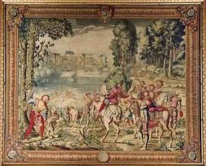 The Hunts of Maximilian Libra The Stag Hunt Caught in the River by Orley, Bernard van