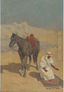 A prayer in the desert by Rudolf Otto Ritter von Ottenfeld