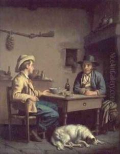 Interior of a Peasants Cottage 1903 by Edouard Amable Onslow