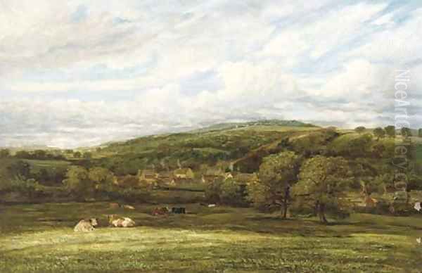 Cattle resting in a wooded valley - view 1