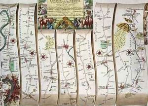 Road from London to Bristol from John Ogilbys Britannia 1675 by John Ogilby