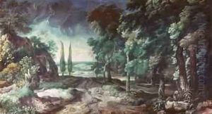 Landscape with Forest and Cypresses